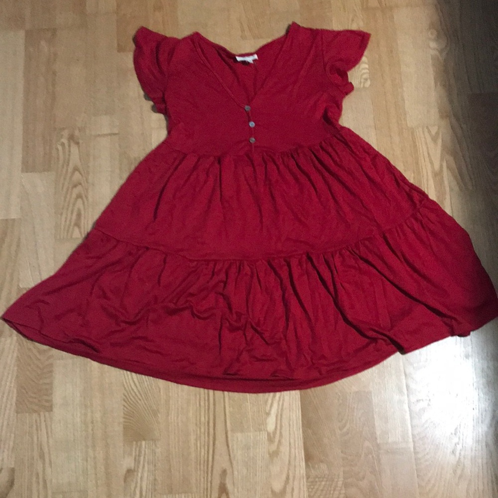 See You Monday Crimson Babydoll Dress